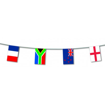 Rugby World Cup 2019 plastic flag bunting 20 teams 20x30cm banner party decoration 33ft / 10m