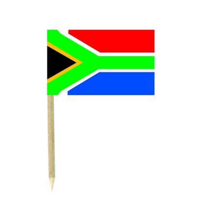 South Africa flag picks - pack of 50