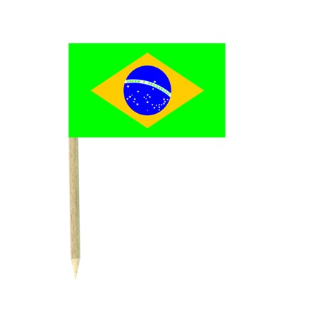 Brazil flag picks - pack of 50