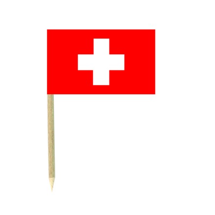 Switzerland cocktail flag picks - pack of 50 food wood sticks party decoration