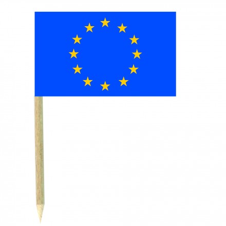 Europe cocktail picks - pack of 50 food wood sticks party decoration flag