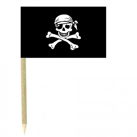 Pirate cocktail flag picks - pack of 10 food wood sticks party decoration