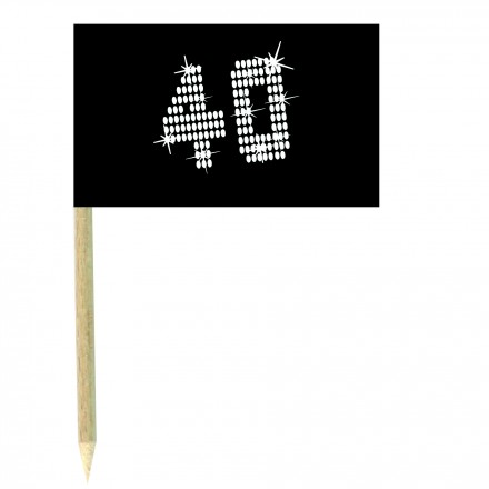 VIP 40th birthday cocktail flag picks - pack of 10