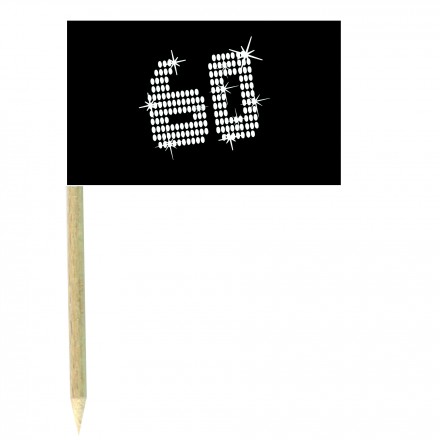 VIP 60th birthday cocktail flag picks - pack of 10