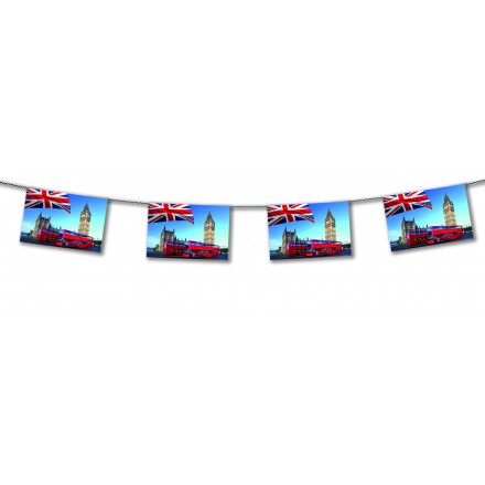 London Bus flag bunting 15ft/4,50m lengths party banner