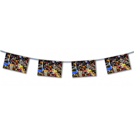 Basketball match bunting 15ft/4,50m lengths flame retardant party decoration