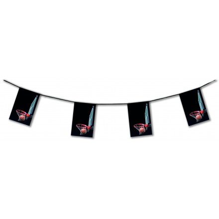 Basketball black basket bunting 15ft/4,50m lengths