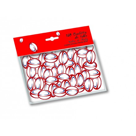 Rugby balloon red and blue confetti 150 pieces