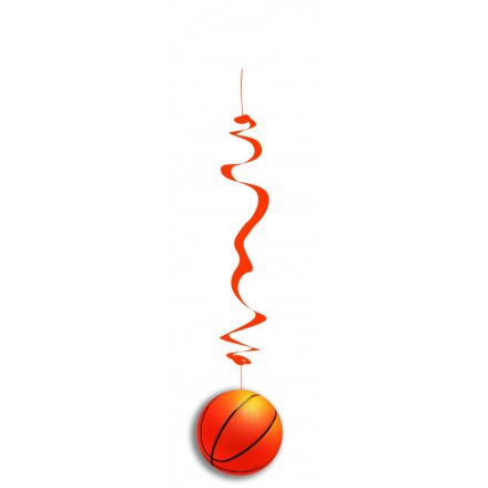 Basketball hanging swirl decoration pack of 6 flame resistant party supplies