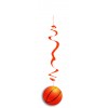 Basketball hanging swirl decoration pack of 6