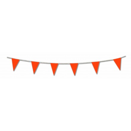 Orange pennant flag bunting 17ft/5m lengths