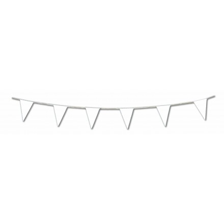 White pennant flag bunting 17ft/5m lengths triangle banner and garland