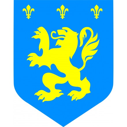 Medieval blue cutout yellow lion diam. 12inch/30cm cheap party decoration