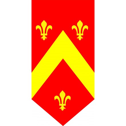 Red medieval banner yellow lys