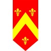 Red medieval banner yellow lys