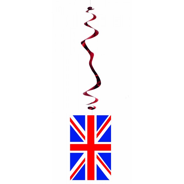 30 x Grande-Bretagne Suspendu Swirl Décoration Union Jack Gb Fête Décorations 