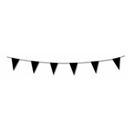 Black pennant flag bunting 17ft/5m lengths indoor and outdoor party decoration