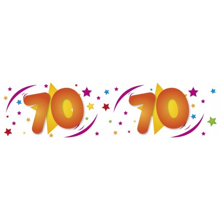 70th birthday white banner