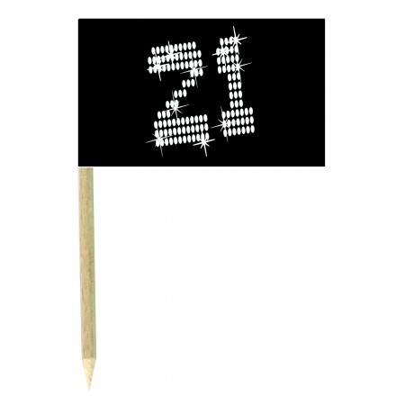 21st birthday cocktail flag picks pack of 10