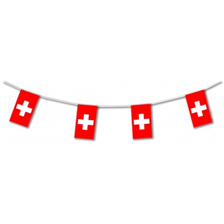 Switzerland plastic flag bunting 5m or 10m