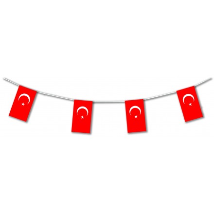 Turkish flag bunting 17ft/5m or 33ft/10m lengths