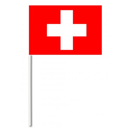 Switzerland paper hand-waving flag 14x21cm pack of 100 hand held party decoration