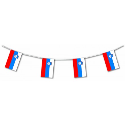 Slovenia plastic flag bunting 5m or 10m