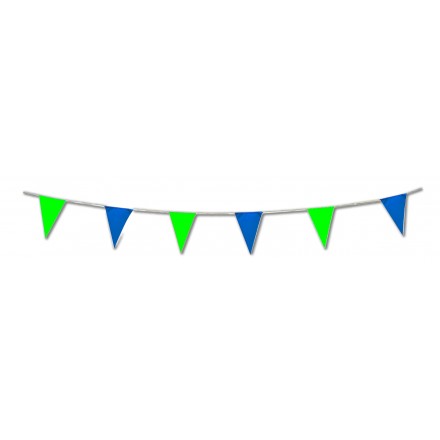 Green & Blue plastic pennant bunting