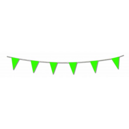 Green plastic pennant bunting 17ft/5m