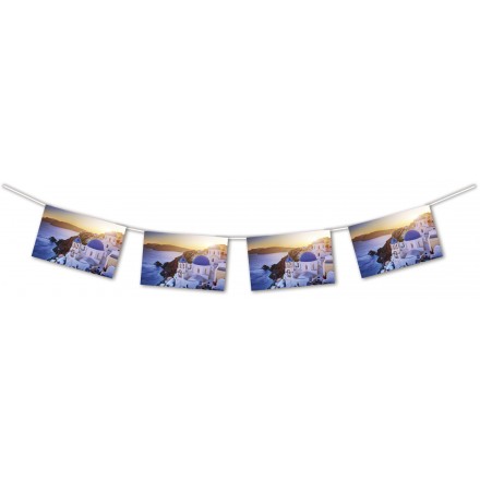 Greek bunting 4,50m (Santorini) flame retardant party decoration