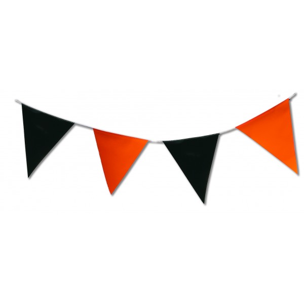 Black and Orange Triangle Flag Bunting 27 flags on this 10 metre Long Bunting 