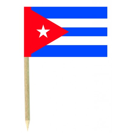 Cuban flag picks - pack of 50 food wood sticks party supplies