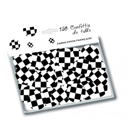 Chequered Table Confetti ( 150 pcs ) black and white party decoration