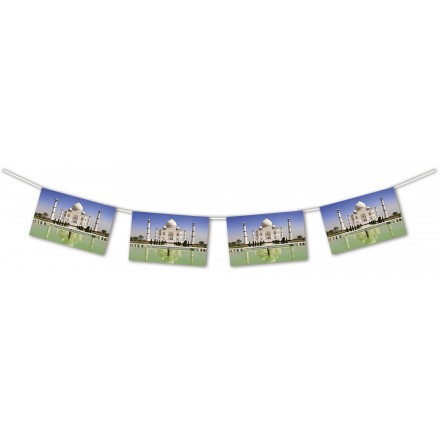 Taj Mahal Bunting Flame retardant 4,50m Indian themed party decoration