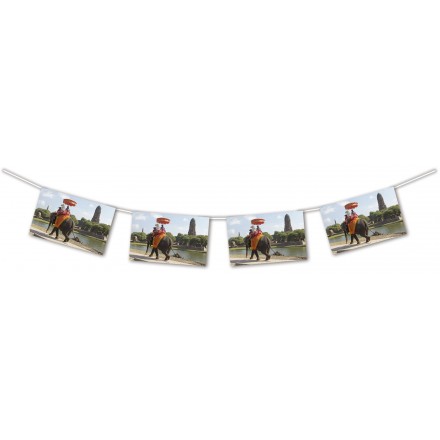 Oriental Elephant Bunting 4,50m flame retardant paper banner and garland themed party decoration