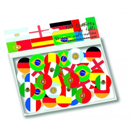 Multinations flag confetti ( 150 pcs ) table decoration for every occasion