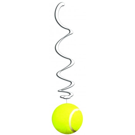 Tennis Hanging Swirl Decoration pack of 6 flame resistant party supplies