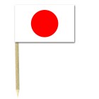 Japan Cocktail Flag Picks - Pack of 50 Japanese Food Wood Sticks