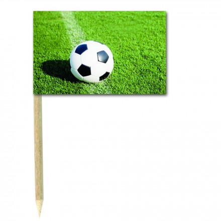 Soccer Cocktail Flag Picks - Pack of 10 food wood sticks football party supplies