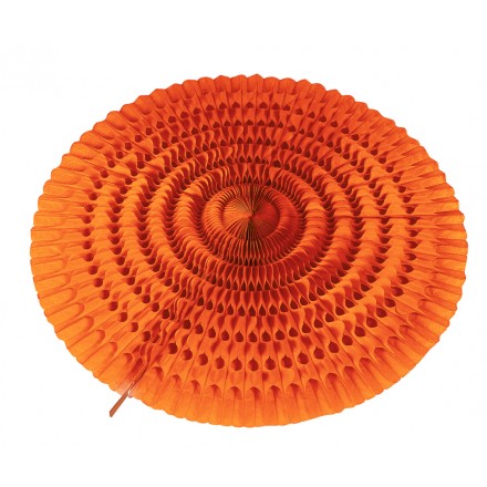 Orange honeycomb fan 19,5inch/50cm flame resistant paper party decoration