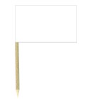 White Paper Cocktail Flag Sticks - Pack of 50 Food Wood Picks