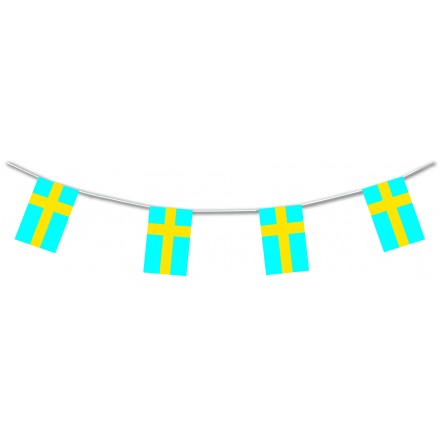 Swedish plastic flag bunting Sweden flag banner