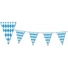 Oktoberfest Bavarian Checkered blue and white pennant bunting triangular flags 4.50m