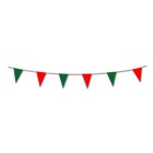 Red & Green Plastic Pennant Bunting Flags Christmas Party Supplies