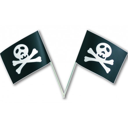 pirate hand-waving flag 14x21cm pack of 100 party decoration