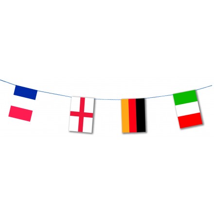 Soccer Euro 2024 bunting flags 24 Nations qualified 10m lengths