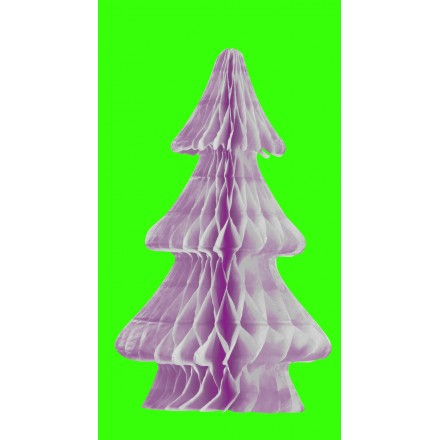 White honeycomb Christmas tree 24cm flameproof paper decoration